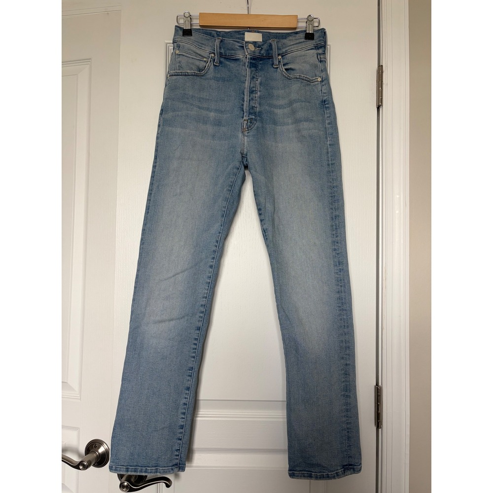 Mother Denim High Waisted Straight Leg Light Wash Jeans Size 26